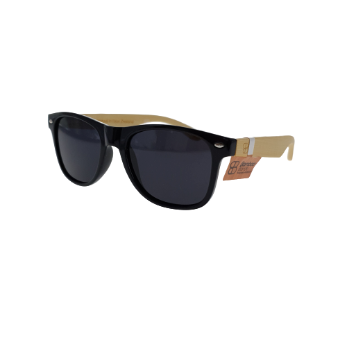 16BLK - Black Wayfarer Style with Bamboo Arm