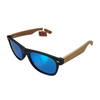 20MBLU - Matt black frame with reflective blue lens and bamboo arms