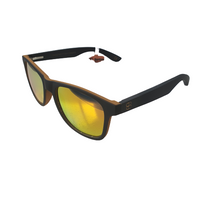 20OB - Black frame with orange lens and black bamboo arms